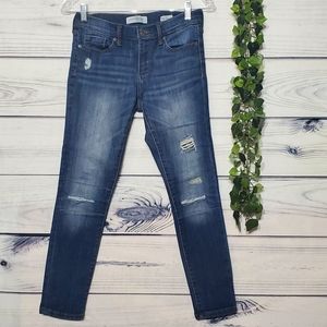Banana Republic Mid Rise Distressed Denim Skinny Ankle Jeans, 25P